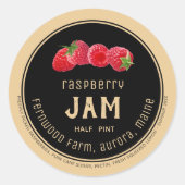 Moderne frambose jam Label Black op Kraft (Voorkant)