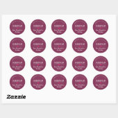 Moderne frambozenjam paarse homemade met liefde ronde sticker (Vel)