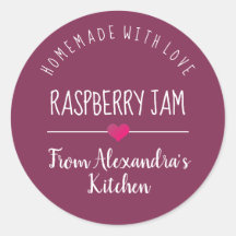 Moderne frambozenjam paarse homemade met liefde