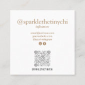 Moderne Frame Foto Scanbare QR Code Vierkante Visitekaartje (Achterkant)