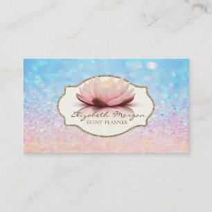 Moderne Frame Lotus Bloem Glitters Bokeh Ombre Visitekaartje
