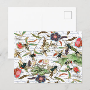 Moderne  Franse Bijen & Bloemen Briefkaart