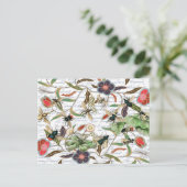 Moderne  Franse Bijen & Bloemen Briefkaart (Staand voorkant)