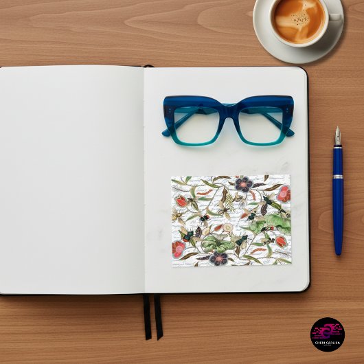 Moderne  Franse Bijen & Bloemen Briefkaart