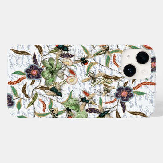 Moderne  Franse Bijen & Bloemen Case-Mate iPhone Case (Achterkant (horizontaal))