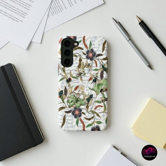 Moderne  Franse Bijen & Bloemen Samsung Galaxy Hoesje