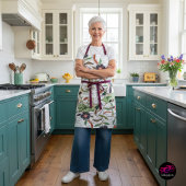 Moderne  Franse Bijen & Bloemen Schort