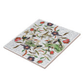 Moderne  Franse Bijen & Bloemen Tegeltje (Zijkant)