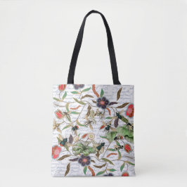 Moderne  Franse Bijen & Bloemen Tote Bag