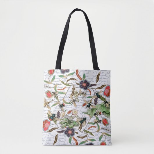 Moderne Franse Bijen & Bloemen Tote Bag (Voorkant)