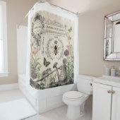 Moderne Franse bijentuin Douchegordijn (In situ)