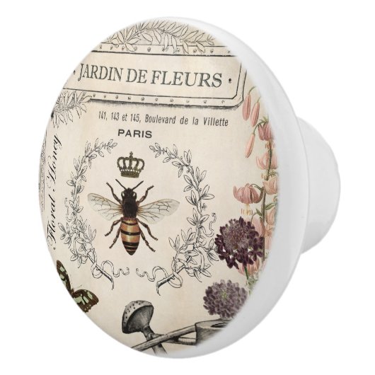 Moderne Franse bijentuin Keramische Knop (Rechts)