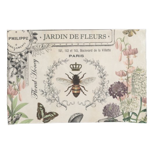 Moderne Franse bijentuin Kussensloop (Voorkant-Rechts)