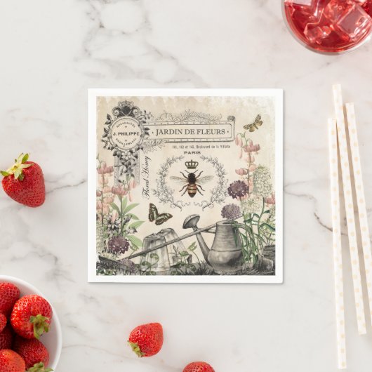 Moderne  Franse bijentuin Servetten (Insitu)