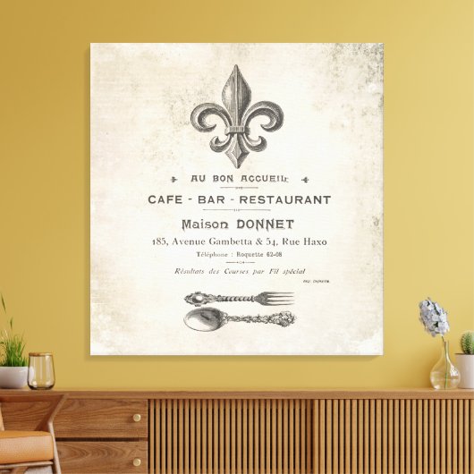 Moderne  Franse Bistro Canvas Afdruk (Insitu (Woonkamer))