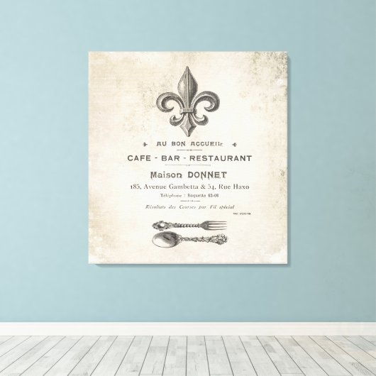 Moderne Franse Bistro Canvas Afdruk (Insitu (Houten vloer))