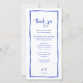 Moderne Franse blauwe bruiloft bedankt dat je kaar (Voorkant)