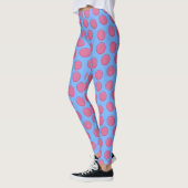 Moderne Franse Blauwe Polka Dot Patroon Leggings (Links)