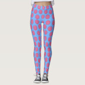 Moderne Franse Blauwe Polka Dot Patroon Leggings (Voorkant)
