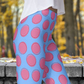 Moderne Franse Blauwe Polka Dot Patroon Leggings