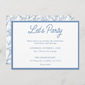 Moderne Franse Bloemenvleermuis Mitzvah Party Uitn Kaart (Voorkant / Achterkant)