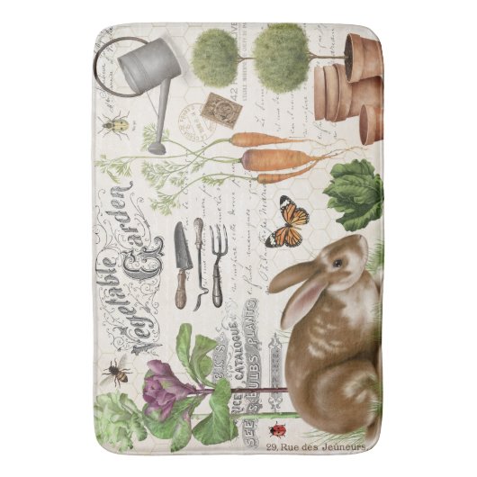 Moderne  Franse boerderij Garden Rabbit Badmat (Voorkant Verticaal)