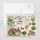 Moderne Franse boerderij Garden Rabbit Briefkaart (Voorkant / Achterkant)