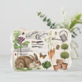 Moderne  Franse boerderij Garden Rabbit Kaart (Staand voorkant)