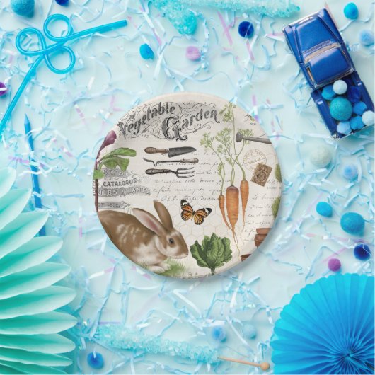 Moderne  Franse boerderij Garden Rabbit Papieren Bordje (Feest)