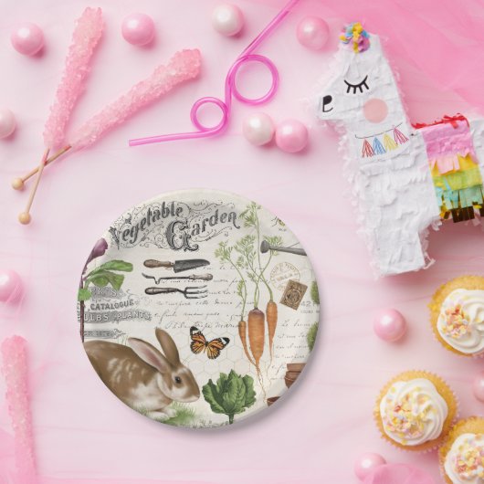 Moderne  Franse boerderij Garden Rabbit Papieren Bordje (Feest)