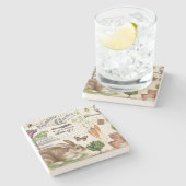 Moderne Franse boerderij Garden Rabbit Stenen Onderzetter (Zijkant)