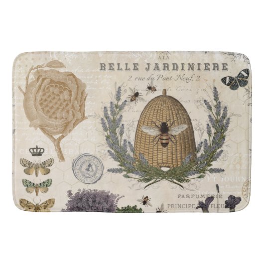 Moderne  franse boerderijbijen badmat (Voorkant)