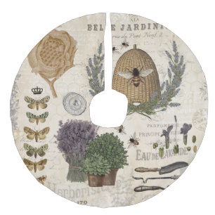 Moderne franse boerderijbijen imitatie linnen kerstboom kleed