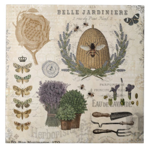 Moderne  franse boerderijbijen tegeltje