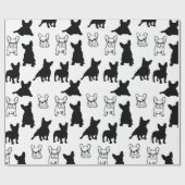 Moderne franse buldog kerst cadeaupapier (Vlak)