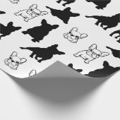 Moderne franse buldog kerst cadeaupapier (Hoek)