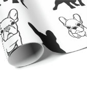 Moderne franse buldog kerst cadeaupapier (Rol Hoek)