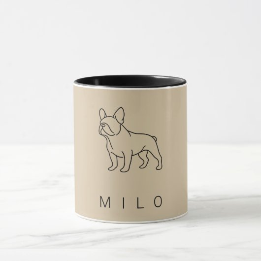 Moderne Franse Bulldog Coffee Mug | Aangepaste naa Mok (Midden)