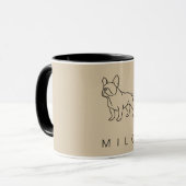 Moderne Franse Bulldog Coffee Mug | Aangepaste naa Mok (Voorkant links)