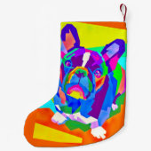 Moderne Franse Bulldog Kous Kleine Kerstsok (Achterkant)