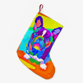 Moderne Franse Bulldog Kous Kleine Kerstsok (Voorkant (Hangend))