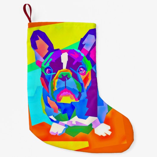 Moderne Franse Bulldog Kous Kleine Kerstsok (Voorkant)