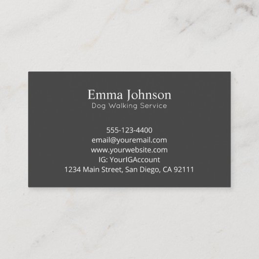 Moderne Franse Bulldog Logo Visitekaartje (Achterkant)