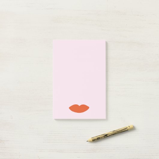 Moderne Franse Chic Red Lips Beautician Minimal Post-it® Notes (Op bureau)