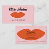 Moderne Franse Chic Red Lips Beautician Minimal Visitekaartje (Voorkant / Achterkant)