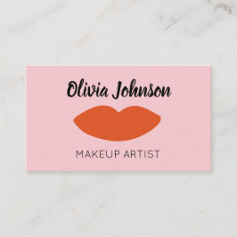 Moderne Franse Chic Red Lips Beautician Minimal Visitekaartje