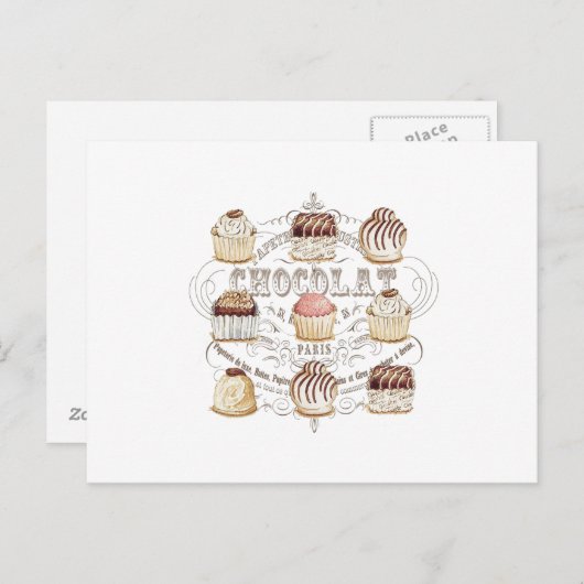 moderne  franse chocolade briefkaart (Voorkant / Achterkant)