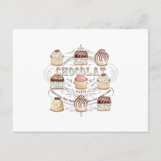 moderne  franse chocolade briefkaart (Voorkant)