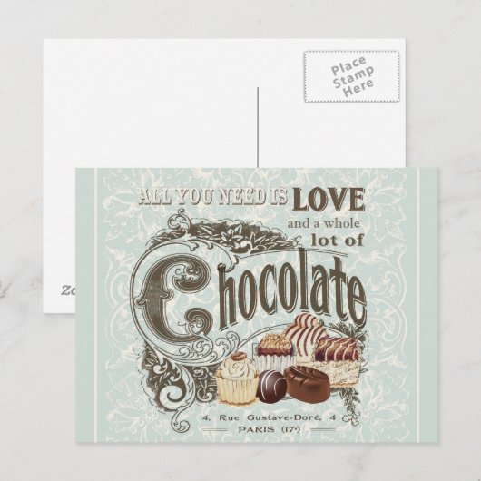 moderne  franse chocolade briefkaart (Voorkant / Achterkant)