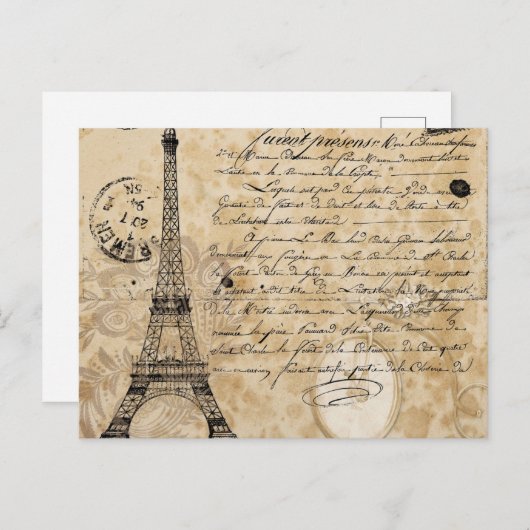 Moderne Franse collage Eiffeltoren Briefkaart (Voorkant / Achterkant)